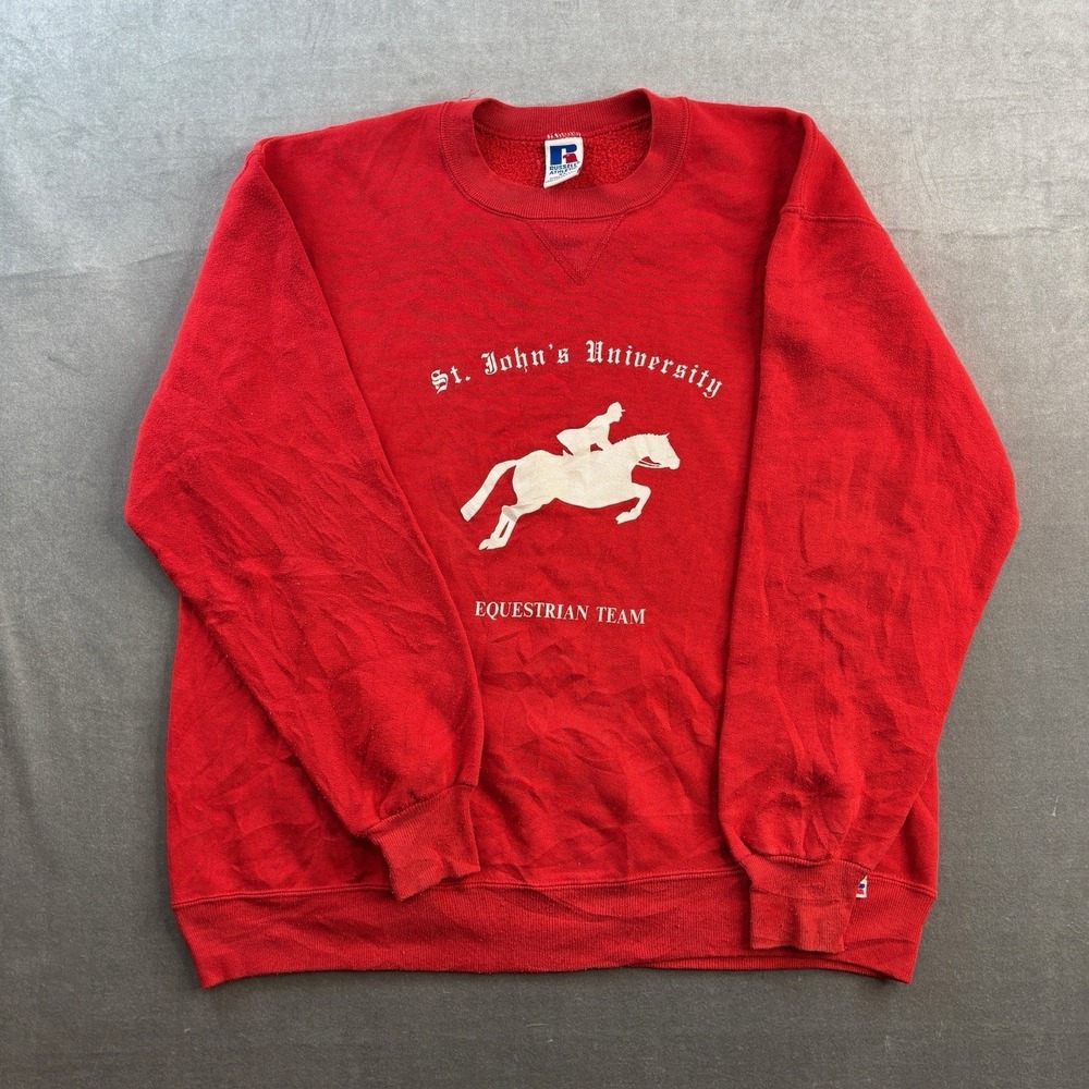 Vtg St. John's University Russell Athletic Crewneck Sweatshirt. Size XL